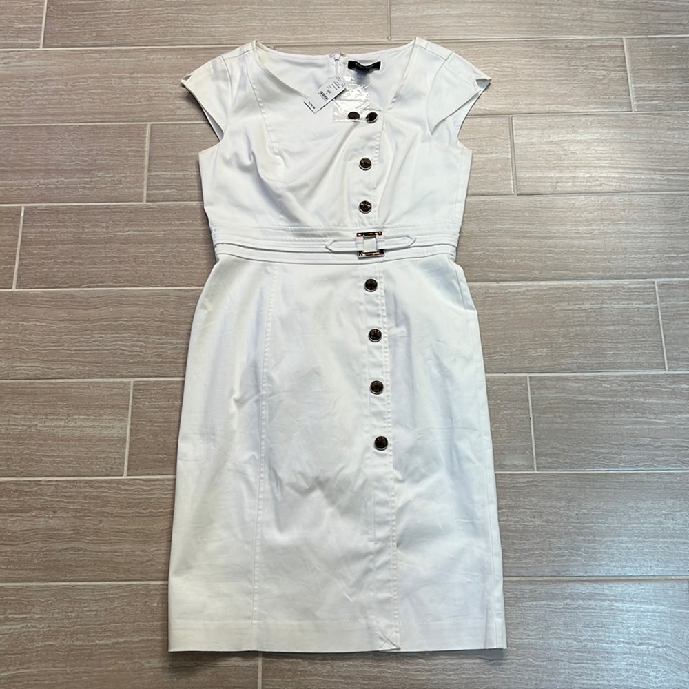 White House Black Market White Dress (Size 8)